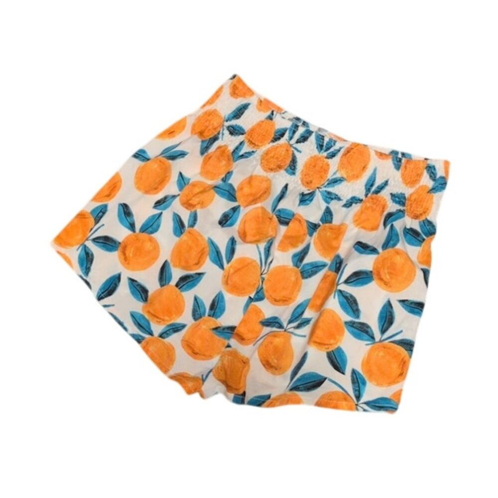 SHEIN White & Orange Shorts Size Large  EUC Summer Casual High Waist - Picture 2 of 2
